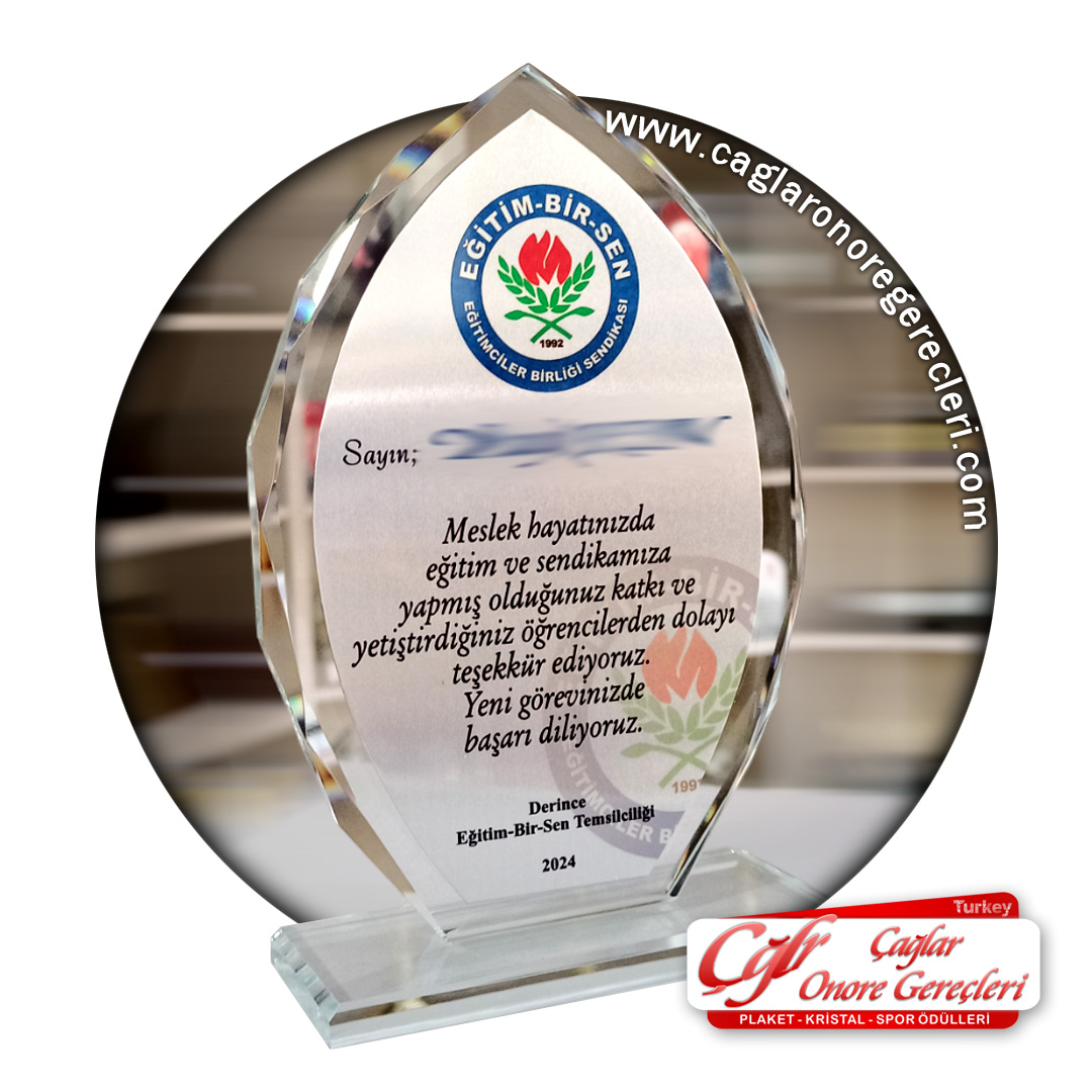 ÇAĞLAR PLAKET KRİSTAL PLAKET